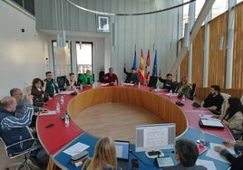 Imagen de una de las votaciones celebradas este jueves en el pleno de Guijuelo.