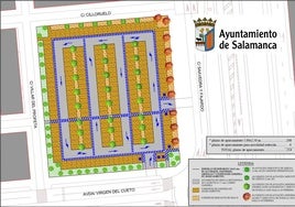 Gráfico descriptivo de la urbanización de la zona de estacionamiento.
