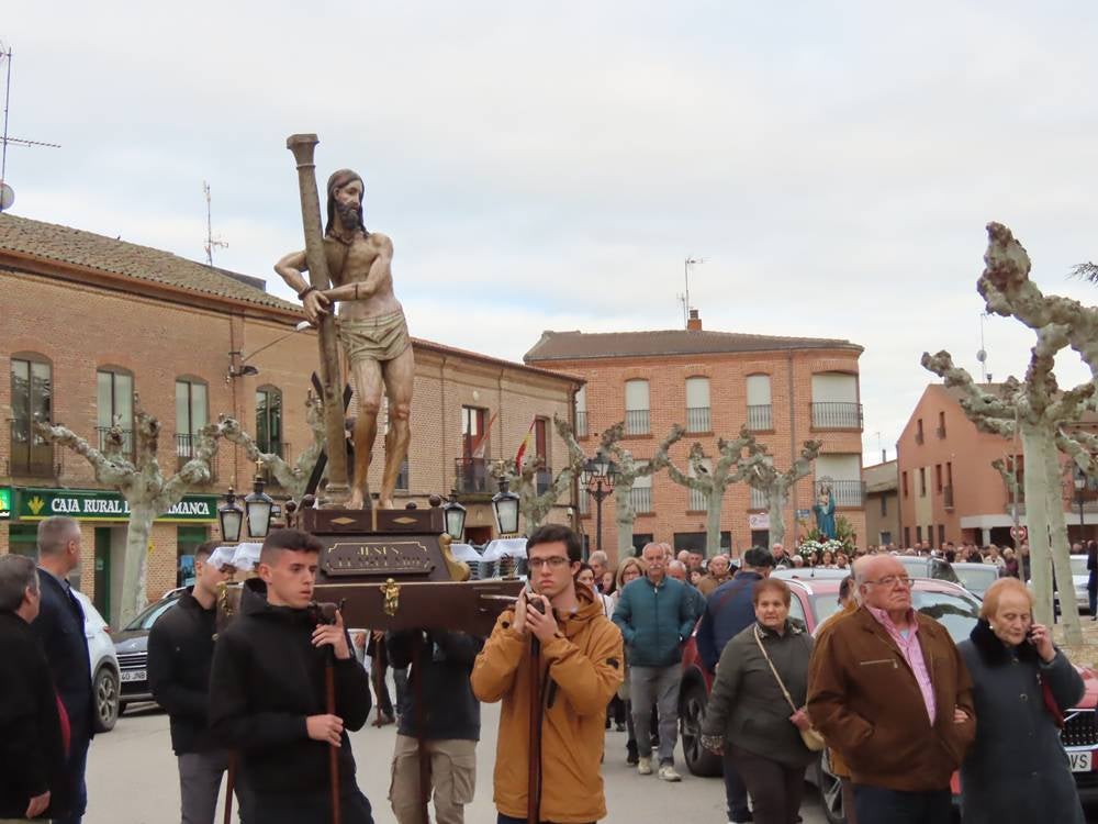 El flagelado del siglo XVI protagoniza la procesión del Jueves Santo en Cantalapiedra