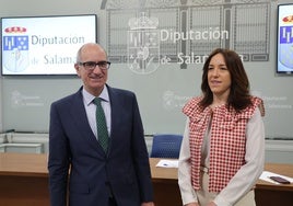 Javier Iglesias, presidente de la Diputación de Salamanca, y Pilar Sánchez, diputada de Medio Ambiente.