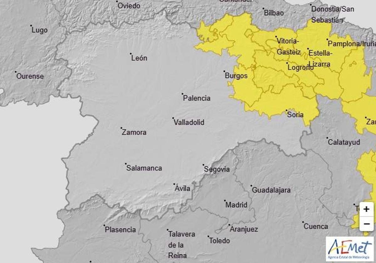 Las dos provincias de Castilla y León en alerta por tormentas con granizo este viernes