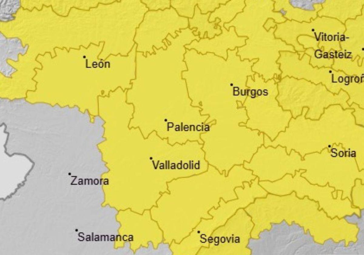 Hasta siete provincias de Castilla y León en aviso amarillo este viernes