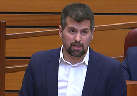 Imagen de Luis Tudanca en su última intervención en las cortes.