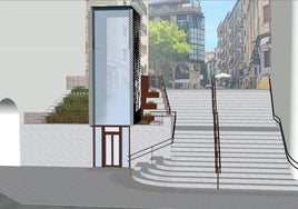 Infografía del proyecto del ascensor en la Gran Vía.