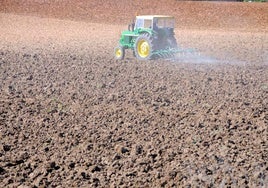 Un tractor realiza labores en una parcela.ARCHIVO