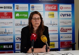 Anna Montañana, durante su rueda de prensa tras el partido de este jueves.