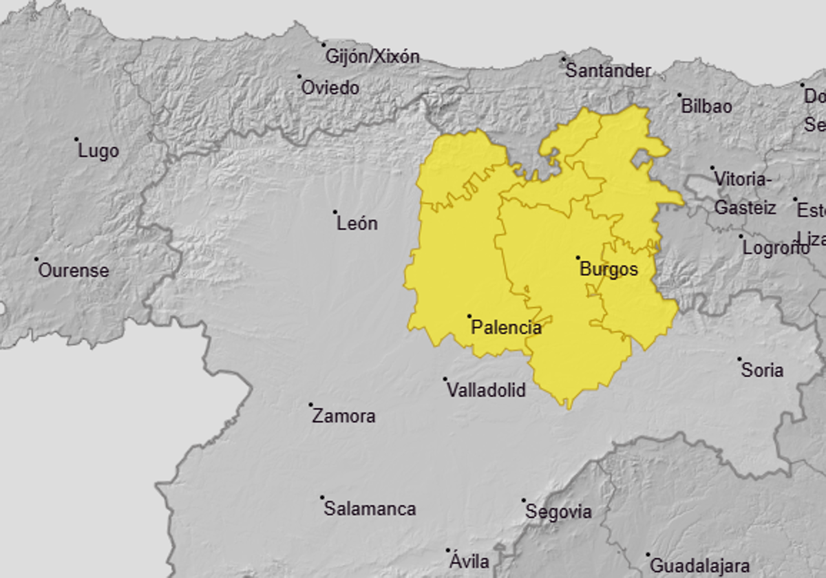 La AEMET pone en aviso amarillo hasta medianoche a dos provincias de Castilla y León por tormentas