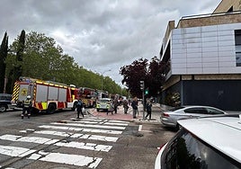 Imagen de la intervención acometida por los Bomberos de Salamanca en el lugar.