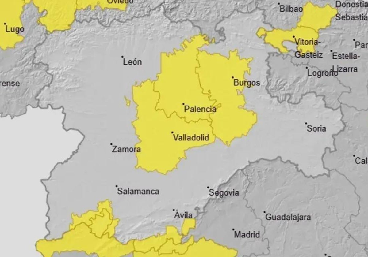Activado el aviso por lluvias y tormentas este sábado en cinco provincias de Castilla y León