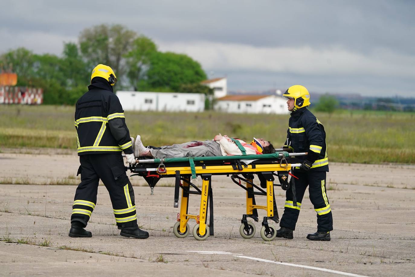El simulacro de accidente aéreo en Matacán, en imágenes