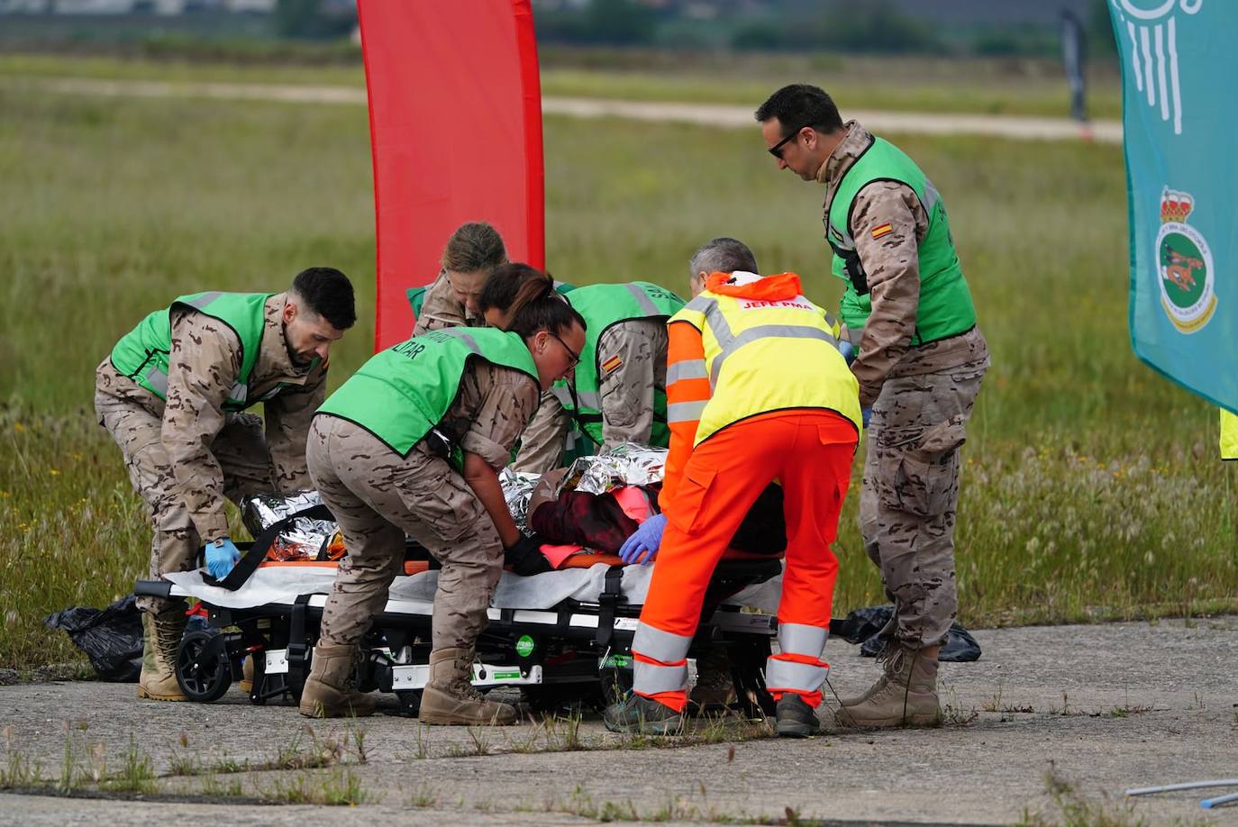 El simulacro de accidente aéreo en Matacán, en imágenes