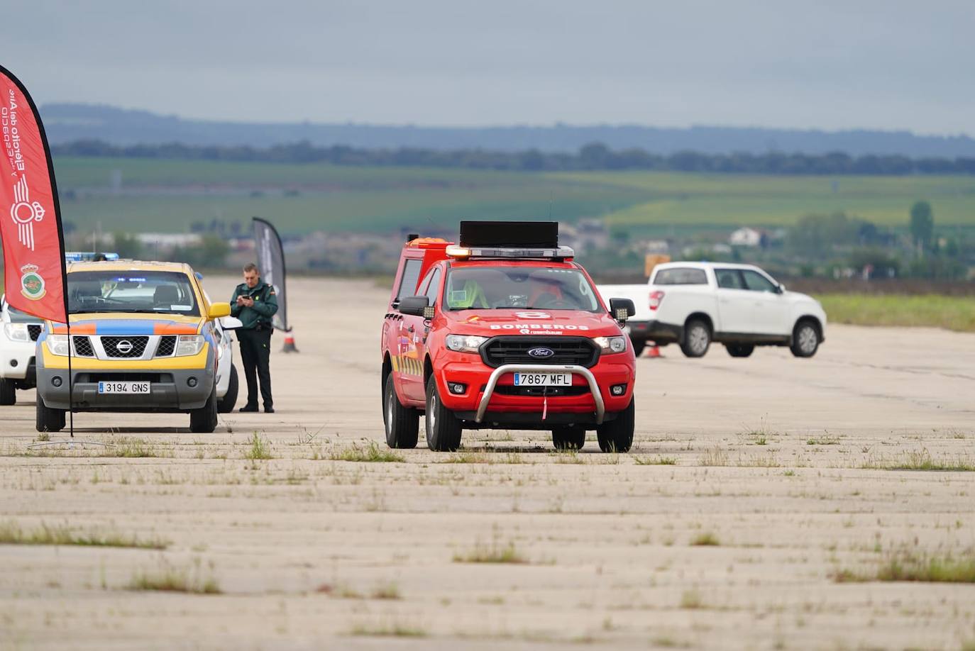 El simulacro de accidente aéreo en Matacán, en imágenes