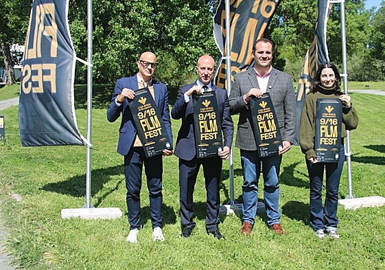 Juan Carlos Bueno, Vicente Jaén, David Mingo y Esther García en la presentación del festival.