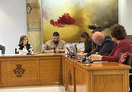 Alcaldesa y concejales en el pleno de Peñaranda.