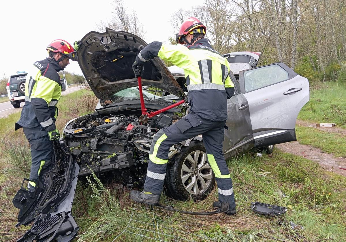Dos heridos tras un vuelco y varias vueltas de campana en Zamora
