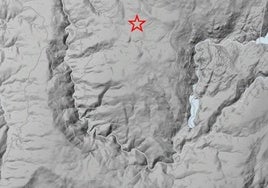 La estrella marca el epicentro del último terremoto, ocurrido en un municipio orensano la mañana de este sábado.