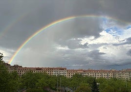 Imagen del arcoíris que se vio en Salamanca.