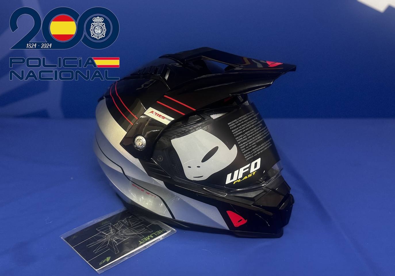 Uno de los cascos sustraídos.