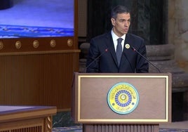 El presidente del Gobierno durante su intervención en la Cumbre de la Liga Árabe
