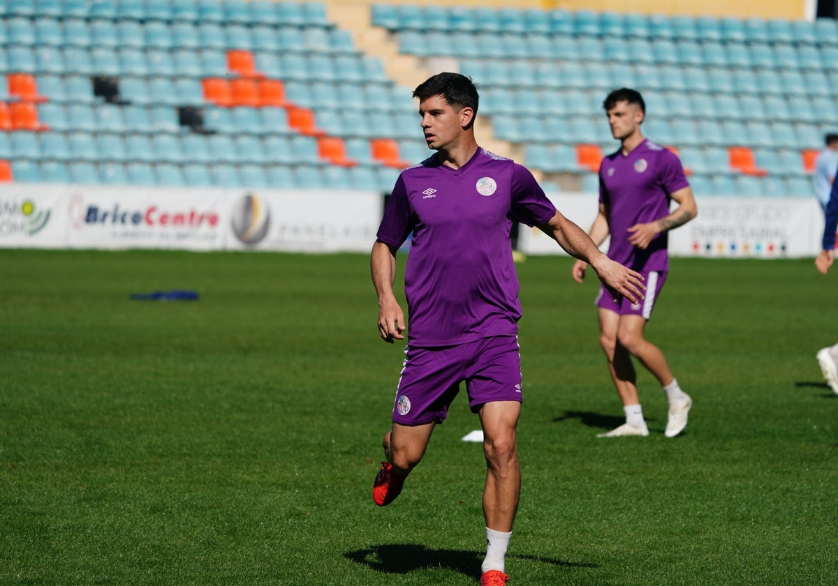 Murua, en un entrenamiento en el estadio Helmántico.