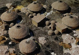 Recreación digital de las cabañas del poblado de la Edad de Hierro del Cerro.
