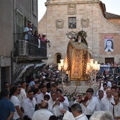 La imagen de la Santa en procesión el pasado agosto.