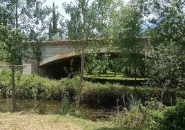 Punto debajo del Puente Nuevo en que se instalaría la pasarela según el proyecto