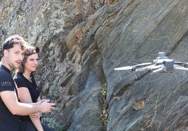 Vuelo de drones en el yacimiento de Siega Verde para recopilar datos.