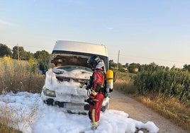 Intervención de los bomberos de Lumbrales.