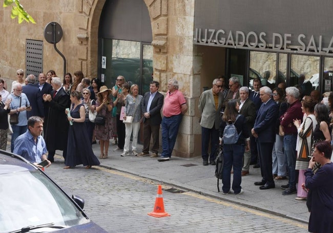 Jueces y fiscales en la concentración de este miécoles.