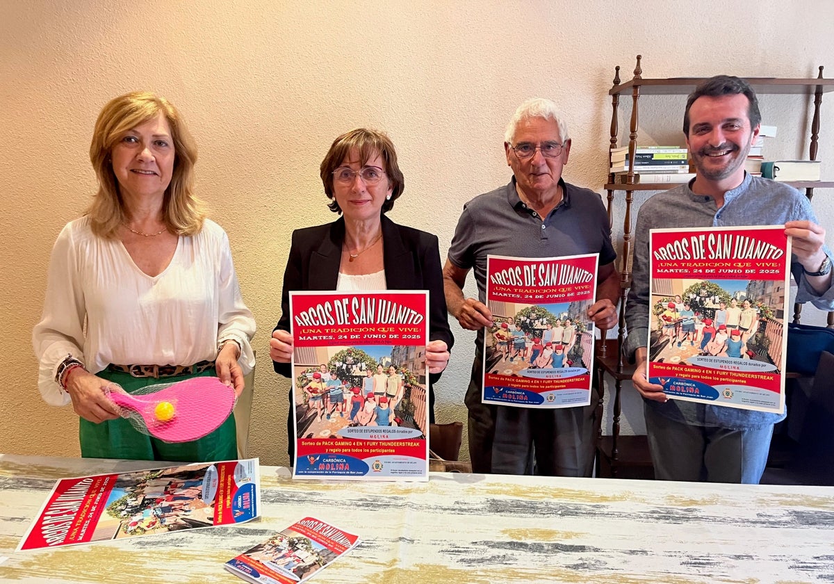Purificación Pozo, Mercedes Rodríguez, Alfredo Rodríguez y Roberto Hernández, esta mañana en Béjar.