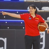 Raquel Romo, en uno de los entrenamientos previos al Eurobasket.