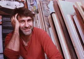 El artista segoviano Alberto Fernández en su taller.