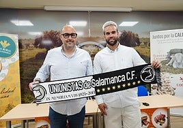 David Alonso Mata junto a Antonio Paz en su puesta de largo como director deportivo de Unionistas.
