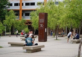 La plaza de Bolonia, uno de los puntos neurálgicos del campus de la Universidad de Salamanca.