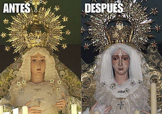 Nuestra Señora de la Esperanza, de Salamanca, antes y después de la restauración de 2001.