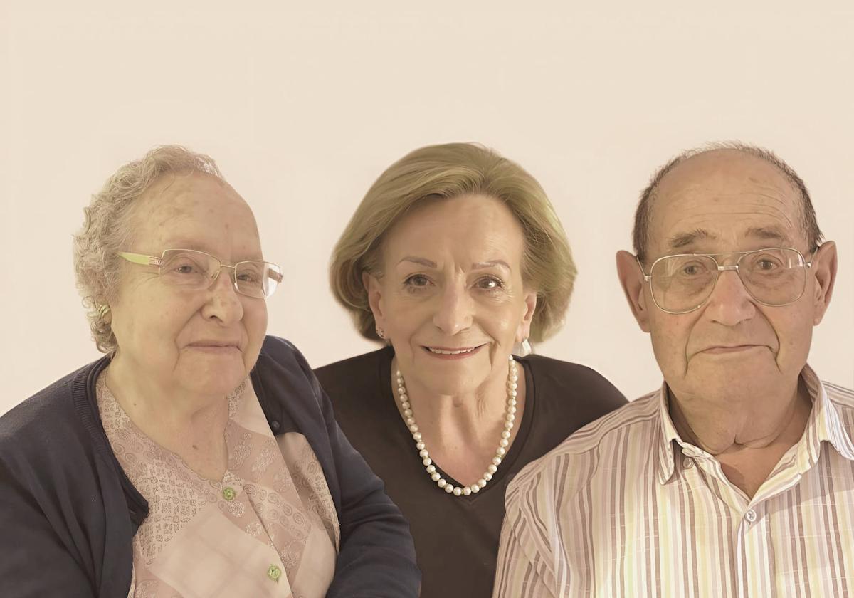 Esperanza, Paquita y Antonio residen en el centro de mayores CleceVitam San Antonio.