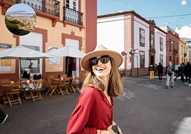Una mujer disfruta de las vistas de una de las calles de San Cristóbal de La Laguna.