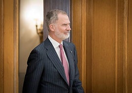 El Rey Felipe VI, en el Palacio de la Zarzuela.