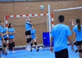 Imagen de uno de los entrenamientos en el pabellón de La Salud.