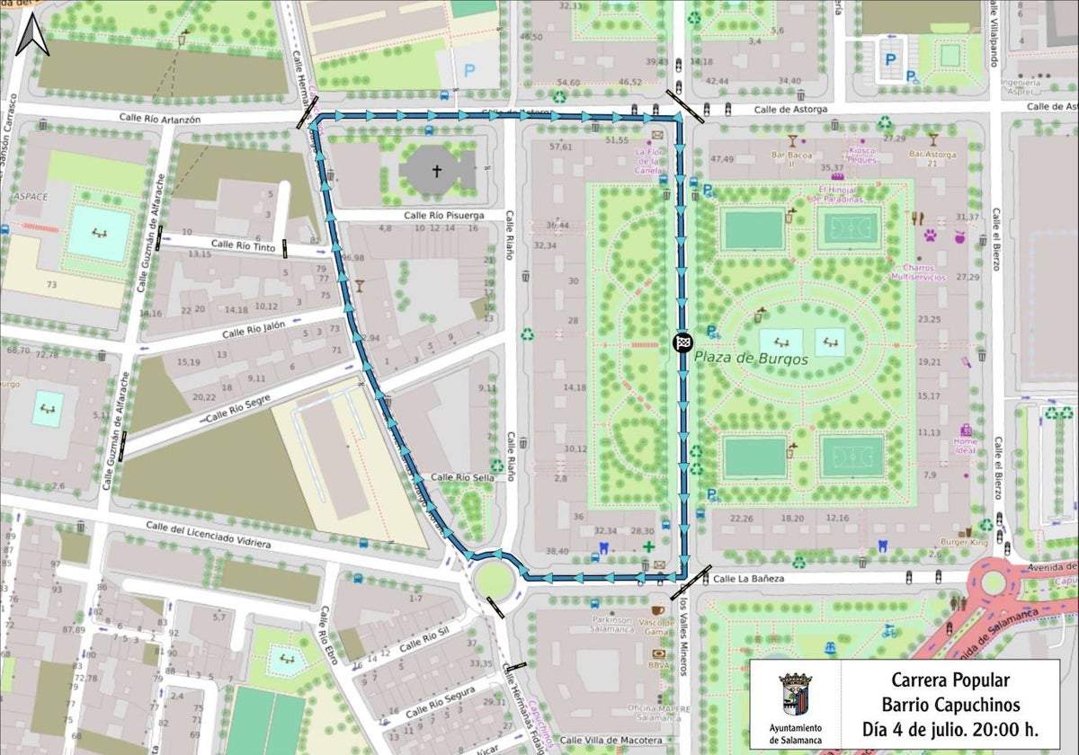 Gráfico de las zonas afectadas por la carrera de este viernes, 4 de julio.