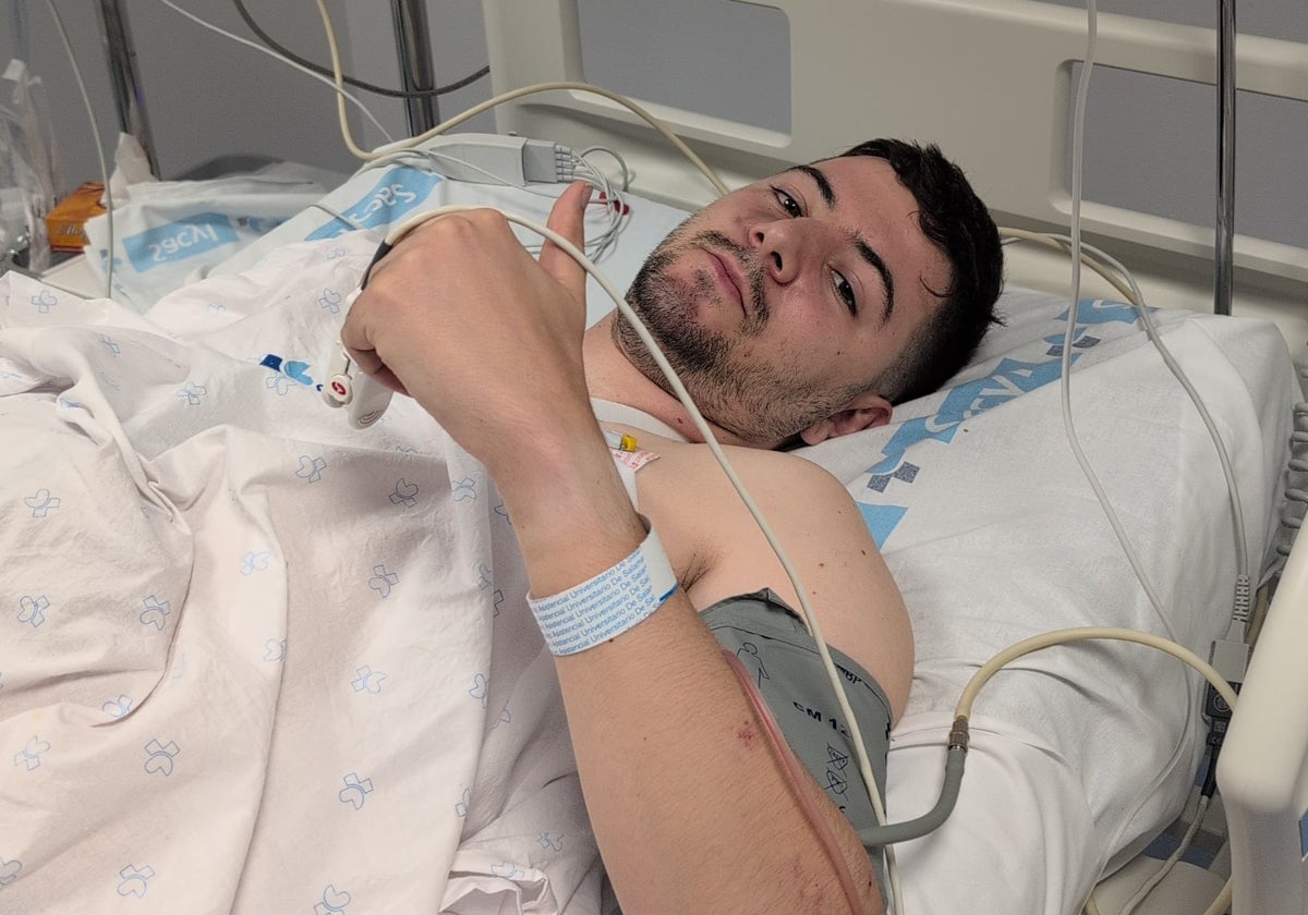 David Plaza, ingresado en el Hospital de Salamanca.
