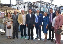 Javier Iglesias, José Andrés, Santiago Martín, Francisca Martín en el acto de La Alberca
