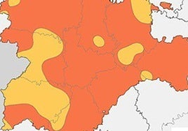 Mapa elaborado por la AEMET sobre el balance de la termperatura registrada en junio en Castilla y León.
