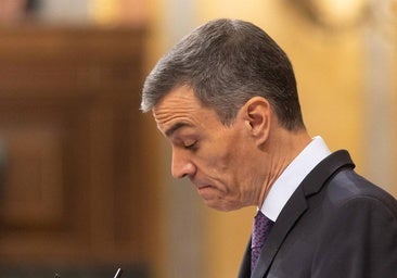 El presidente del Gobierno, Pedro Sánchez, durante su comparecencia.