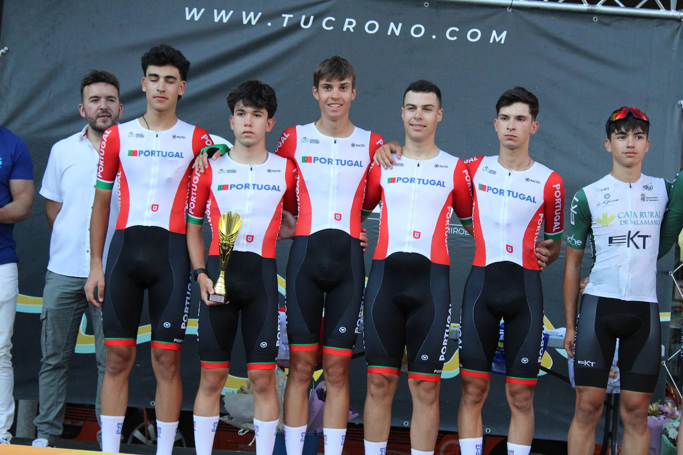 La selección portuguesa se lleva la victoria en la contrarreloj por equipos de la Vuelta Ciclista a Guijuelo