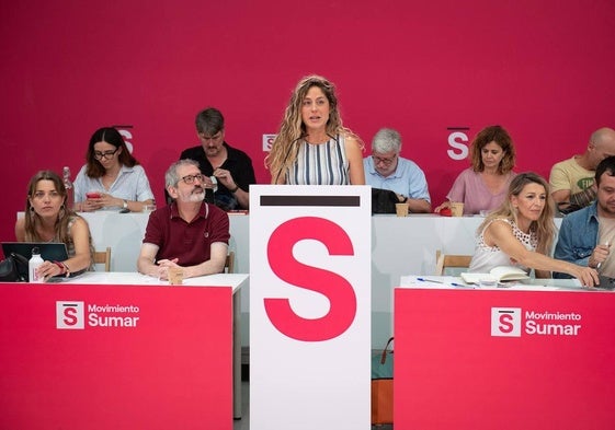 La coordinadora de Movimiento Sumar, Lara Hernández.