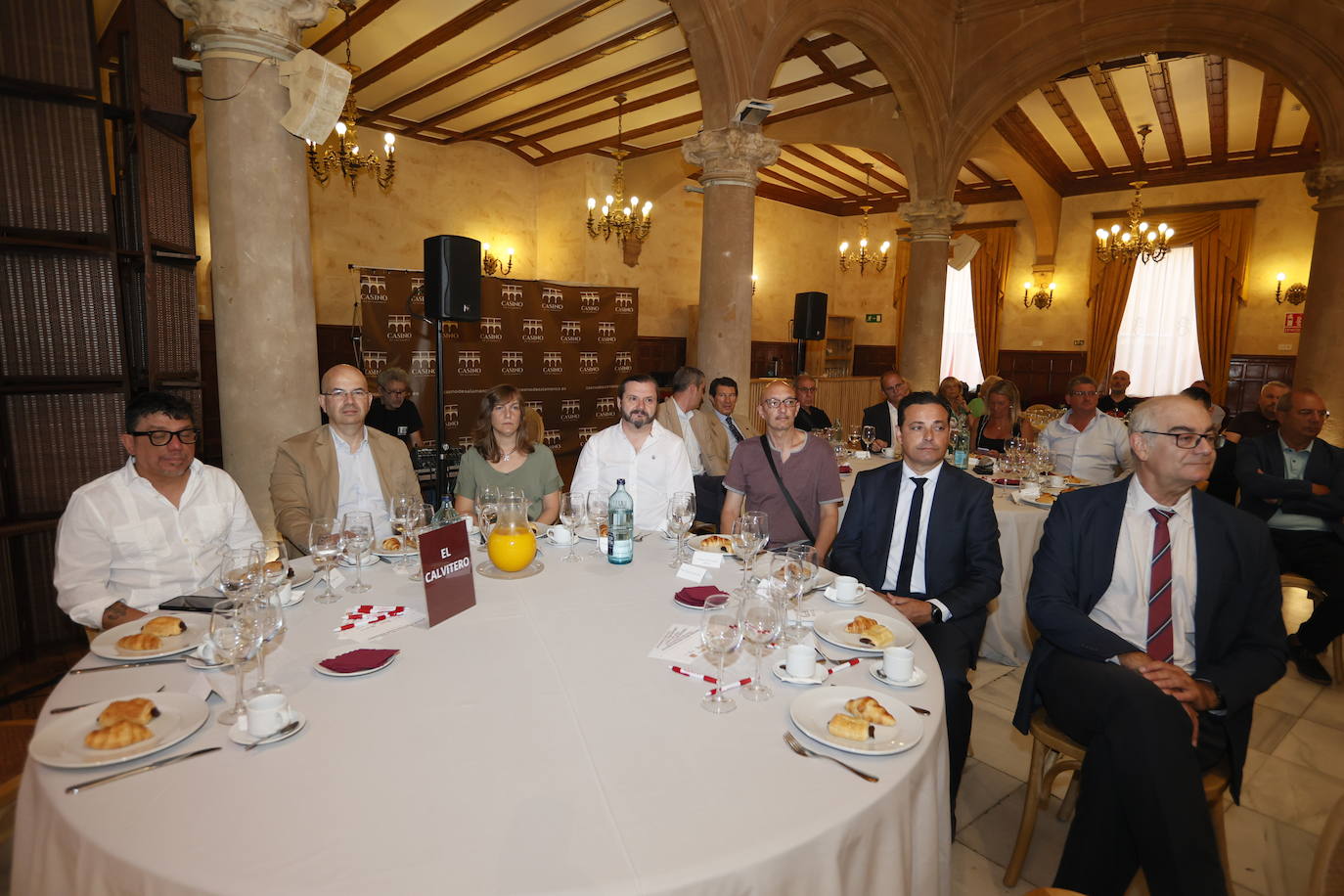 Emilio Vicente, Miguel Angelo De Loureiro (Winkle), Rebeca Martín y Raúl Tapia (Fundación Tormes), Juan Pedro García (Ewaparts Market), Juan Carlos Robledo (Caja Rural) y José Javier Manzano (Consorcio Provincial de Residuos de Salamanca).
