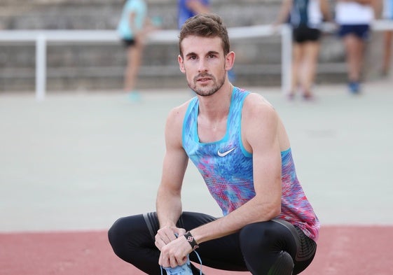 Álvaro de Arriba, durante un entrenamiento en Salamanca.