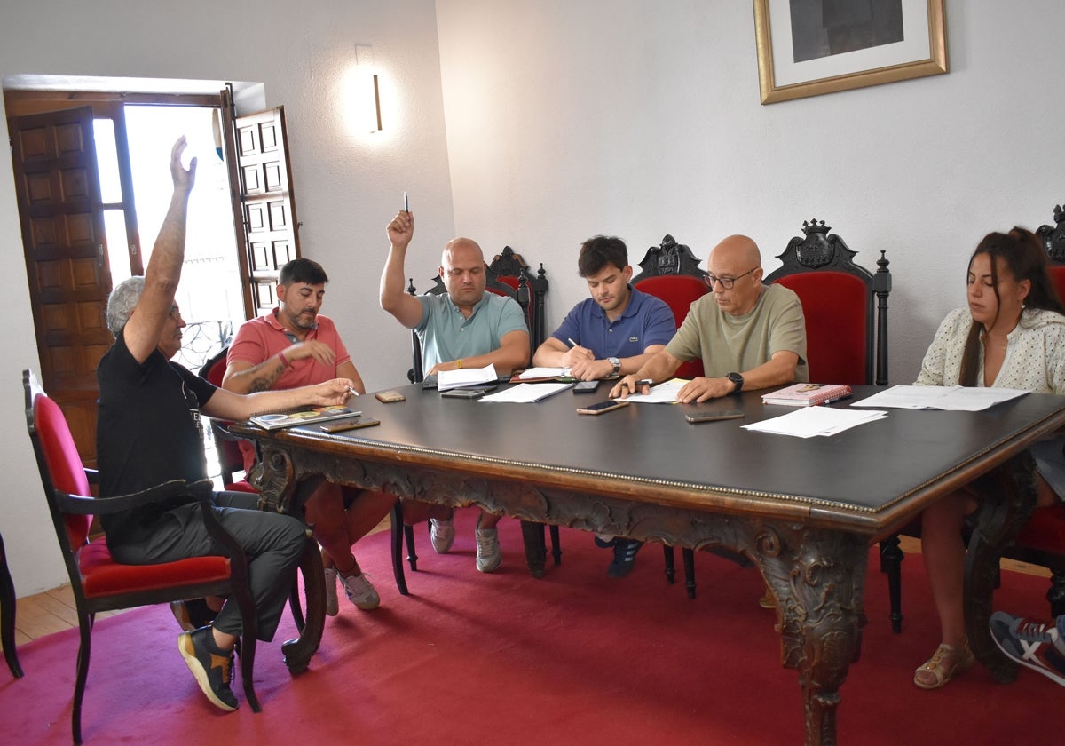 Momento de una de las votaciones durante la sesión plenaria de Ledesma.